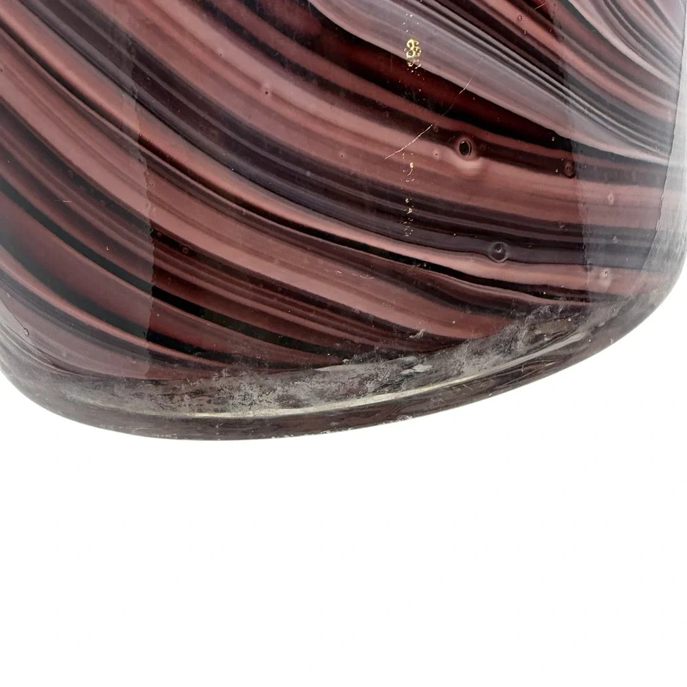 Vintage Purple Swirl Art Glass Vase Freeform Studio Glass Sculptural Decor